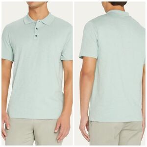 Theory Bron D Cosmos Slub Polo Shirt |‎ XL | Spread Collar | 3 Button Placket